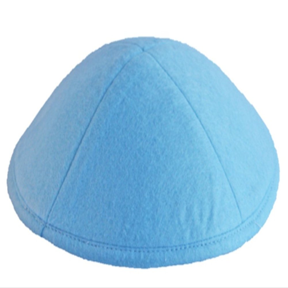 A1 Skullcap Suede Fabric Kippot Single or Bulk Kippah Optional Custom Imprinting Inside for Your Speacial Event  Light Blue