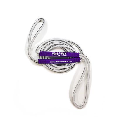 Boat Line Rope Bungee - Heavy Duty Line for Launching, Retrieving, Mooring and Docking (White/Purple, 15 Feet)