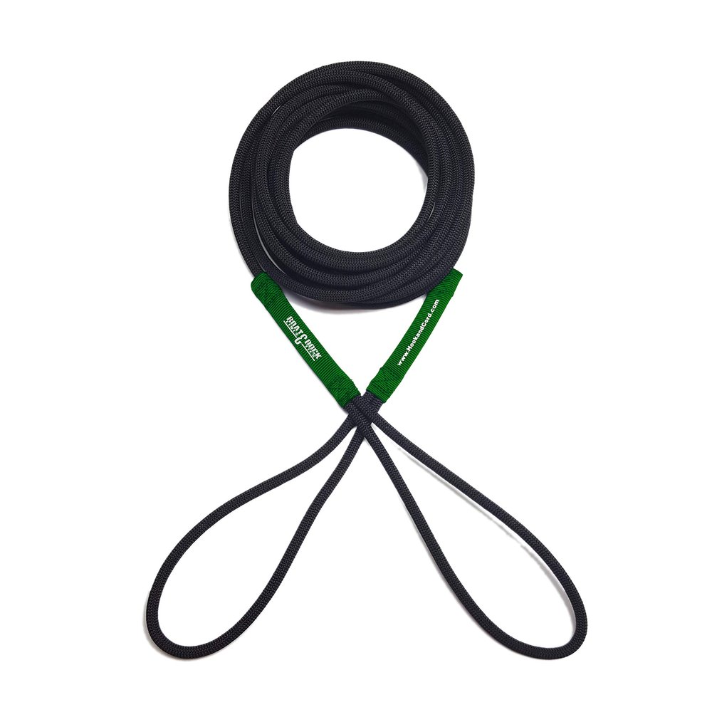 Boat Line Rope Bungee - Heavy Duty Line for Launching, Retrieving, Mooring and Docking (Black/Green, 25 Feet)