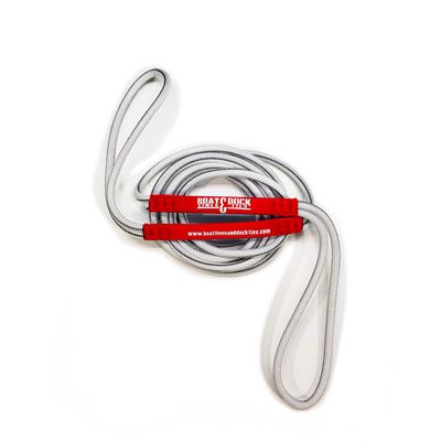Boat Line Rope Bungee - Heavy Duty Line for Launching, Retrieving, Mooring and Docking (White/Red, 25 Feet)