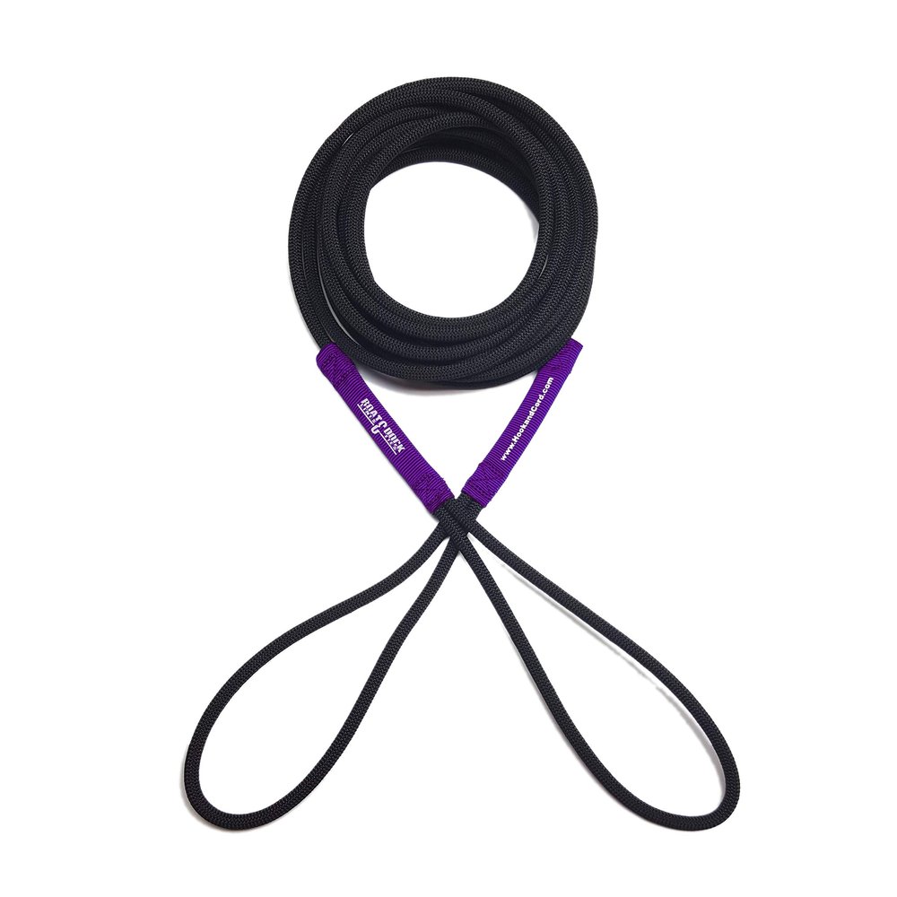 Boat Line Rope Bungee - Heavy Duty Line for Launching, Retrieving, Mooring and Docking (Black/Purple, 10 Feet)