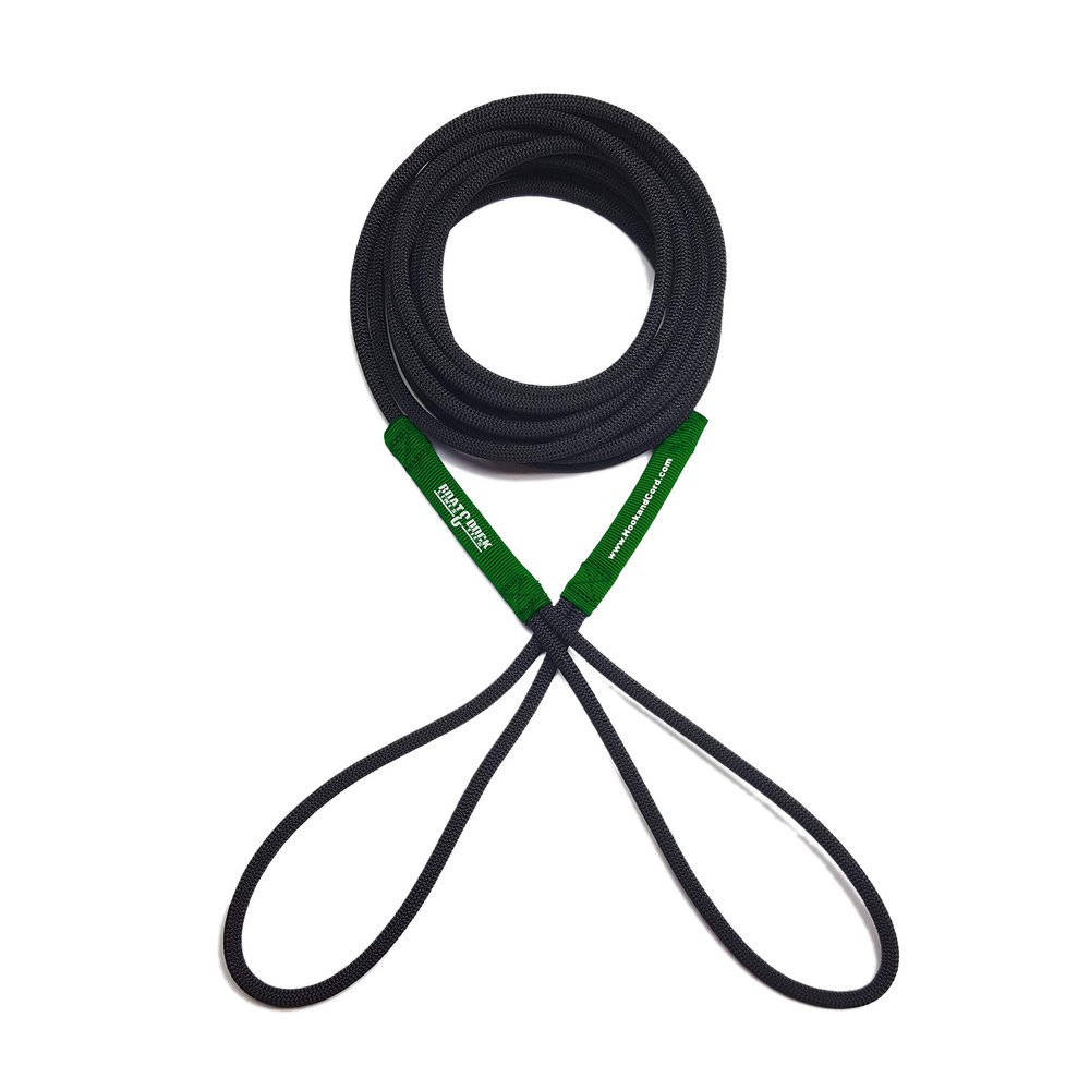 Boat Line Rope Bungee - Heavy Duty Line for Launching, Retrieving, Mooring and Docking (Black/Green, 15 Feet)