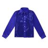 FEESHOW Kids Big Boys Shiny Sequined Shirt Vest Waistcoat Jacket for Wedding Prom Dance Performance Costume Blue 4-5 view 3
