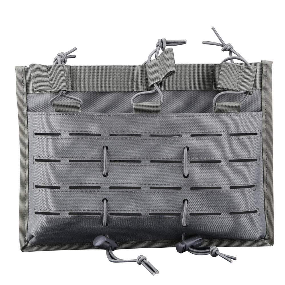 JINJULI Tactical Molle Triple Magazine Pouch for AR AK G36 M14 5.56 7.62 Mags (Gray)