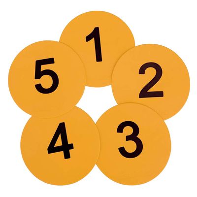 Eco Walker 8inch Numbered Floor Spot Markers Set of 5 (Yellow 1-5)