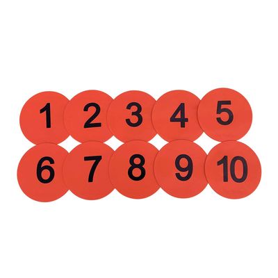 Eco Walker 8inch Numbered Floor Spot Markers Set of 5 (Red 1-10)