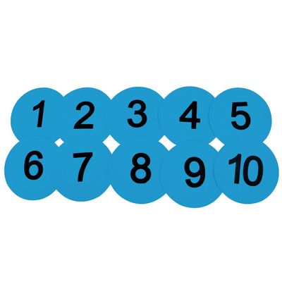 Eco Walker 8inch Numbered Floor Spot Markers Set of 5 (Blue 1-10)
