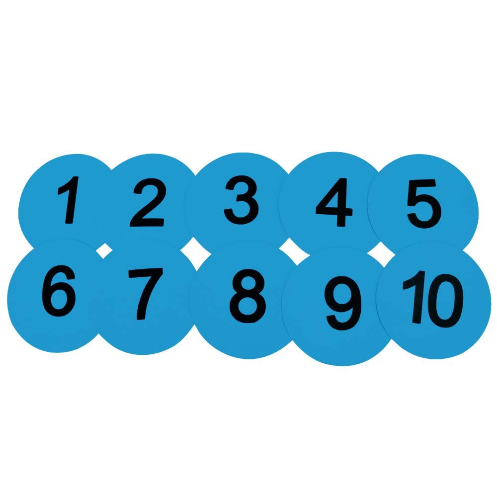 Eco Walker 8inch Numbered Floor Spot Markers Set of 5 (Blue 1-10)