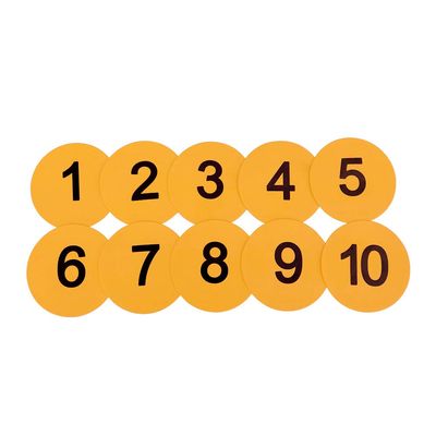 Eco Walker 8inch Numbered Floor Spot Markers Set of 5 (Yellow 1-10)