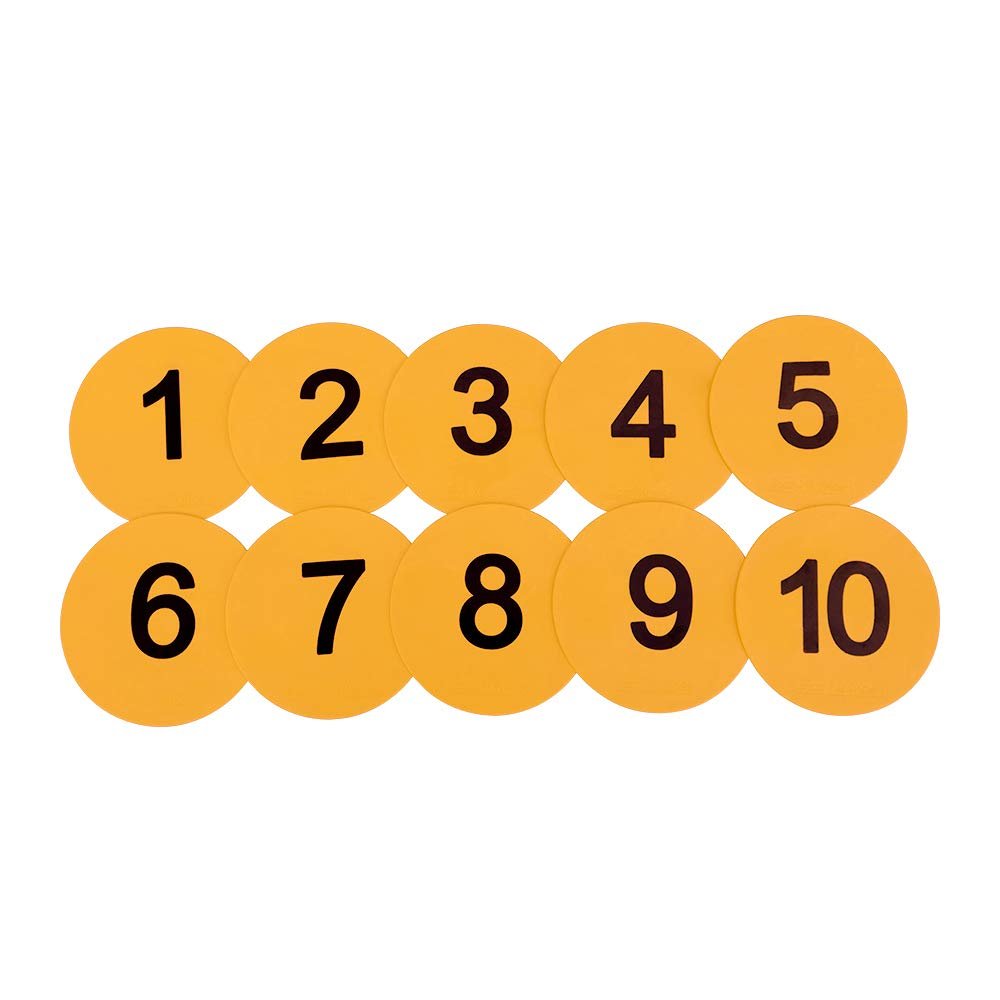 Eco Walker 8inch Numbered Floor Spot Markers Set of 5 (Yellow 1-10)