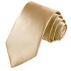 TIE G Solid Satin Woven dyed Color Formal Black Necktie and Pocket Square Sets in Gift Box (Beige) view 3