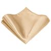 TIE G Solid Satin Woven dyed Color Formal Black Necktie and Pocket Square Sets in Gift Box (Beige) view 4