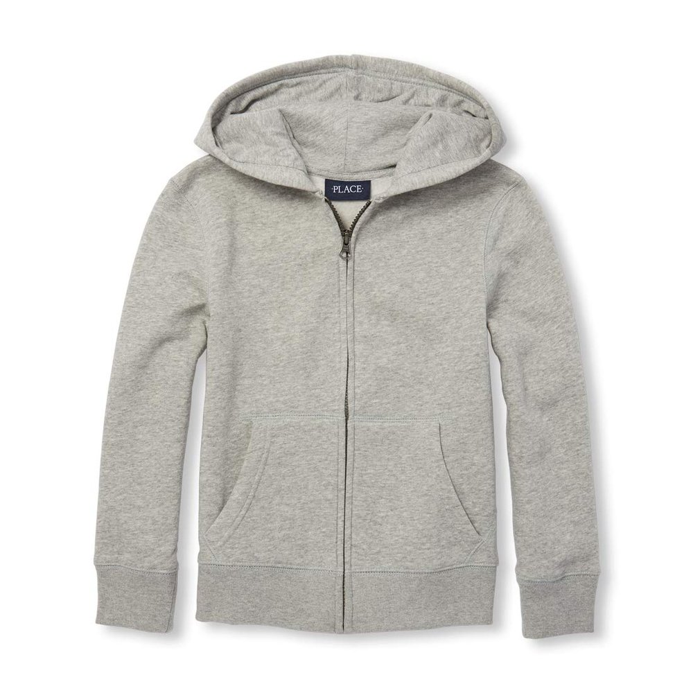 The Children's Place Boys' Uniform Zip Up Hoodie, Smokeb10, XS (4)