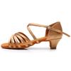 HIPPOSEUS Girls Latin Salsa Dance Shoes Beige Salsa Ballroom Danc Party Shoes, 4 M Big Kid view 2