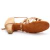 HIPPOSEUS Girls Latin Salsa Dance Shoes Beige Salsa Ballroom Danc Party Shoes, 4 M Big Kid view 4