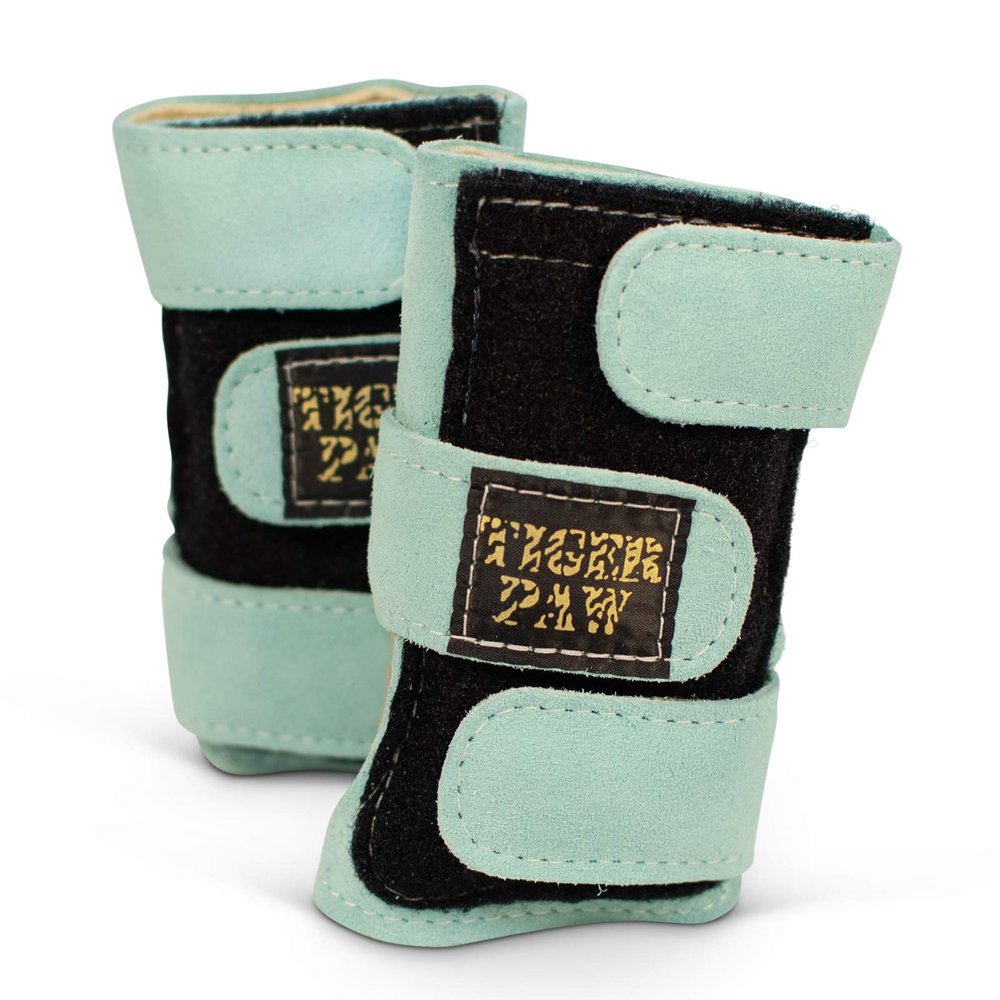 Tiger Paw Authentic Gymnastics Wrist Supports (Sold in Pairs)- Original Competition-Grade Gymnastics Wrist Guards, Wrist Support Braces, Adjustable, Made in USA Hand Wraps (Aqua)