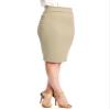 Lock and Love LL WB700 Womens Scuba Midi Skirt XXXL Khaki view 4