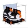Better Display Cases Acrylic Basketball Shoe Pair Display Case with Orange Risers and Mirror (A082-OR) view 2