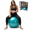 BABYGO Birthing Ball - Pregnancy Yoga Labor & Exercise Ball & Book Set Trimester Targeting, Maternity Physio, Birth & Recovery Plan Included Anti Burst Eco Friendly (Turquoise, 65cm) view 1