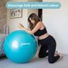 BABYGO Birthing Ball - Pregnancy Yoga Labor & Exercise Ball & Book Set Trimester Targeting, Maternity Physio, Birth & Recovery Plan Included Anti Burst Eco Friendly (Turquoise, 65cm) view 2