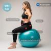 BABYGO Birthing Ball - Pregnancy Yoga Labor & Exercise Ball & Book Set Trimester Targeting, Maternity Physio, Birth & Recovery Plan Included Anti Burst Eco Friendly (Turquoise, 65cm) view 3