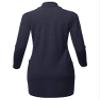 Casual Solid and Print Long Length Knit Cardigan Heather Navy S view 3