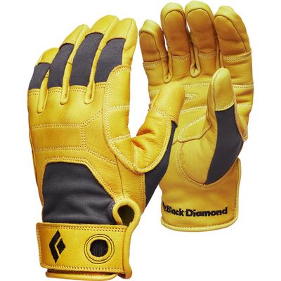 Black Diamond Transition Gloves | Goat Leather Palm | Breathable Stretch Fabric | Durable Rope Handling Gloves for Belay & Rappelling | Natural | Large