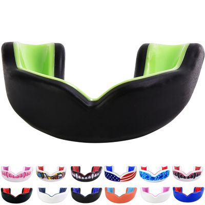 Oral Mart Black/Green Youth Mouthguard for Kids - Youth Mouthguard for Karate, Flag Football, Martial Arts, Taekwondo, Boxing, Football, Rugby, BJJ, Muay Thai, Soccer, Hockey