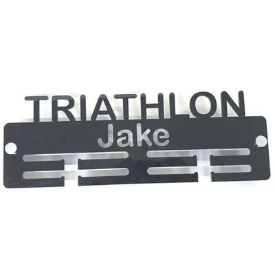Super Cool Creation Personalised"Triathlon" Medal Hanger - Lime Green