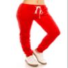 ALWAYS Women's Fluffy Plush Jogger Pants - Super Soft Winter Warm Cozy Pajama Furry Sleepwear Sweatpants Red L