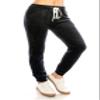 ALWAYS Women's Fluffy Plush Jogger Pants - Super Soft Winter Warm Cozy Pajama Furry Sleepwear Sweatpants Navy L