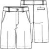 Classroom School Uniforms Little Girl's Flat Front Short Shorts, Khaki, 4 view 2