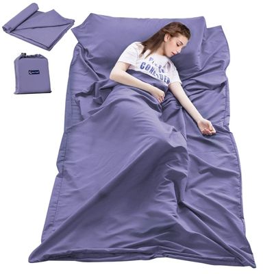 Sleeping Bag Liner Travel and Camping Sheet Lightweight Compact Sleep Bag Sack Picnic (82.7 X 45 Inch, Grey Blue)