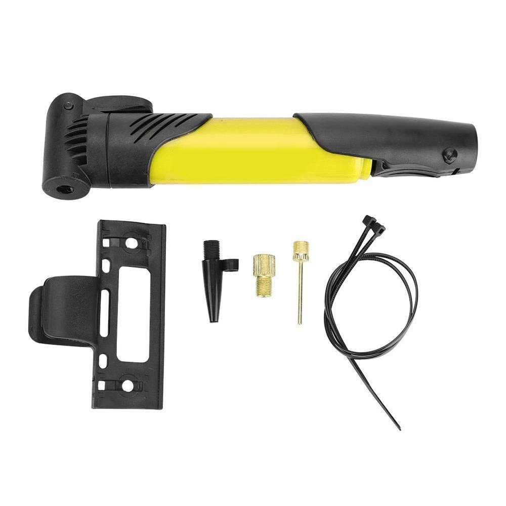 Dioche Pump, Portable Compact Air Pump Inflator with Frame Mounting Kit 6 Colors(Yellow)