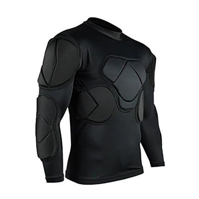 IUTZCAXU Body Safe Guard Padded Compression Shirts, Long Sleeve Shoulder Rib Chest Protector Suit for Football