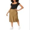 The Drop Women's Maya Silky Slip Skirt Skirt, Dark Olive, M view 3