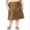 The Drop Women's Maya Silky Slip Skirt Skirt, Dark Olive, M view 4