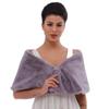 Fdesigner Leiothrix Women's Short 1920 Faux Fur Shawl Bridal Wedding Fur Wraps and Shawls Faux Mink Shawl for Women and Girls (Grey) view 1