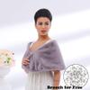 Fdesigner Leiothrix Women's Short 1920 Faux Fur Shawl Bridal Wedding Fur Wraps and Shawls Faux Mink Shawl for Women and Girls (Grey) view 2