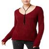 American Rag Juniors Lace Up Back Sweater Wine XS view 1
