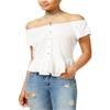 American Rag Juniors Off The Shoulder Peplum Top Cream M view 1