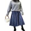 Baixnsj Women's Metallic Shiny Shimmer Accordion Pleated with Leggings Skirt S Royal Blue