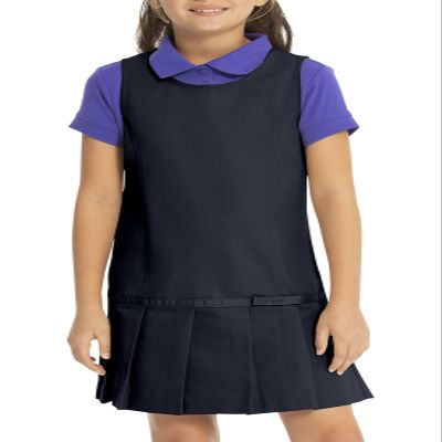 Classroom School Uniforms girls Pleated Bow Jumper Dress, Navy Blue, 5 US