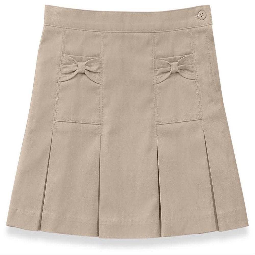 Classroom School Uniforms Big Girl's Bow Pocket Scooter Skirt, Khaki, 10