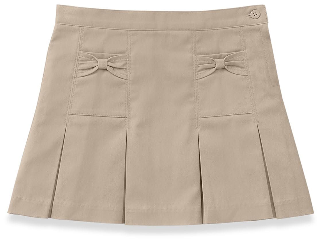 Classroom School Uniforms Big Girl's Bow Pocket Scooter Skirt, Khaki, 8