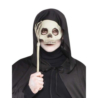 Amscan 8400465 Adult Skull Plastic Mask with Arm 1 ct