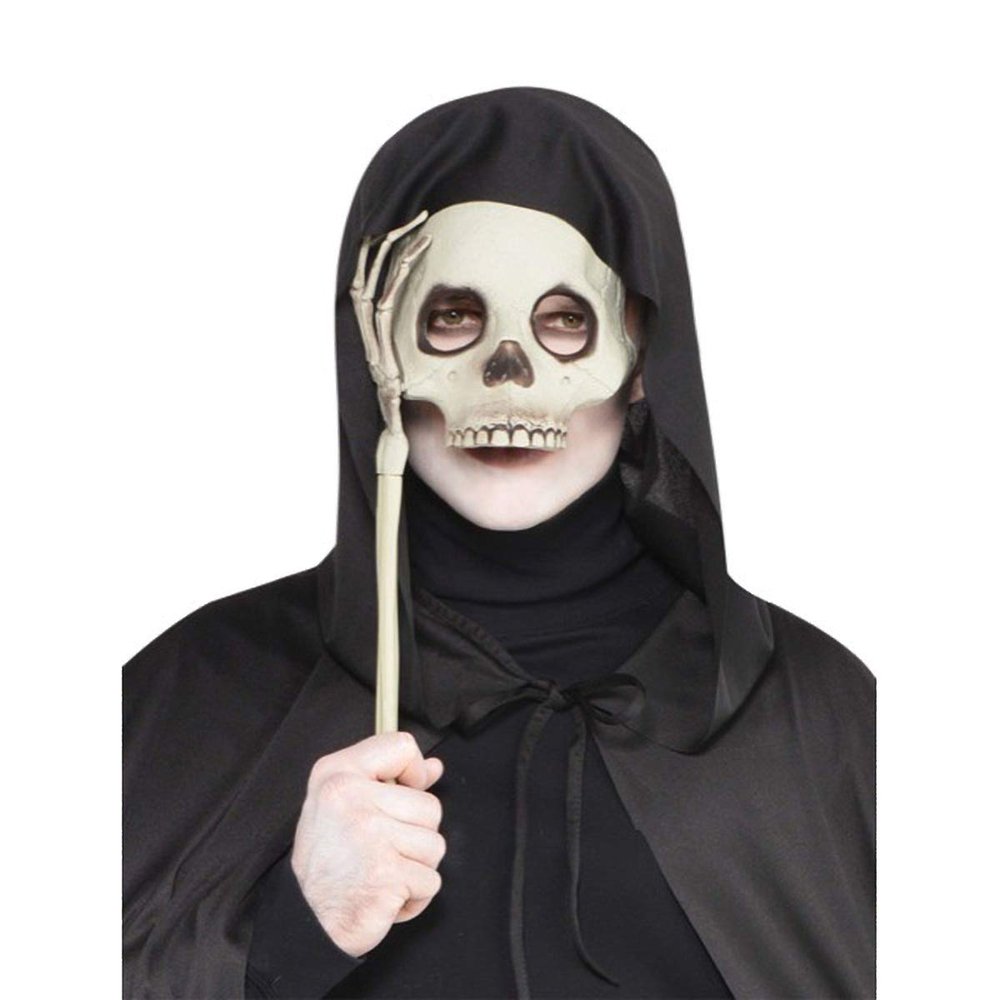 Amscan 8400465 Adult Skull Plastic Mask with Arm 1 ct