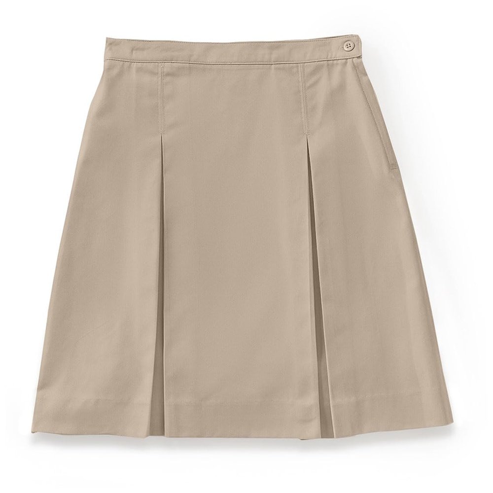 Classroom School Uniforms Little Girl's Kick Pleat Skirt Skirt, Khaki, 6X