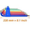 BikeHand Heavy Duty Precise Bike Bicycle Head Hex Allen Wrenches Set - 9 Pieces - with Long Arm Ball End - 1.5/2/2.5/3/4/5/6/8/10mm - Colored view 2