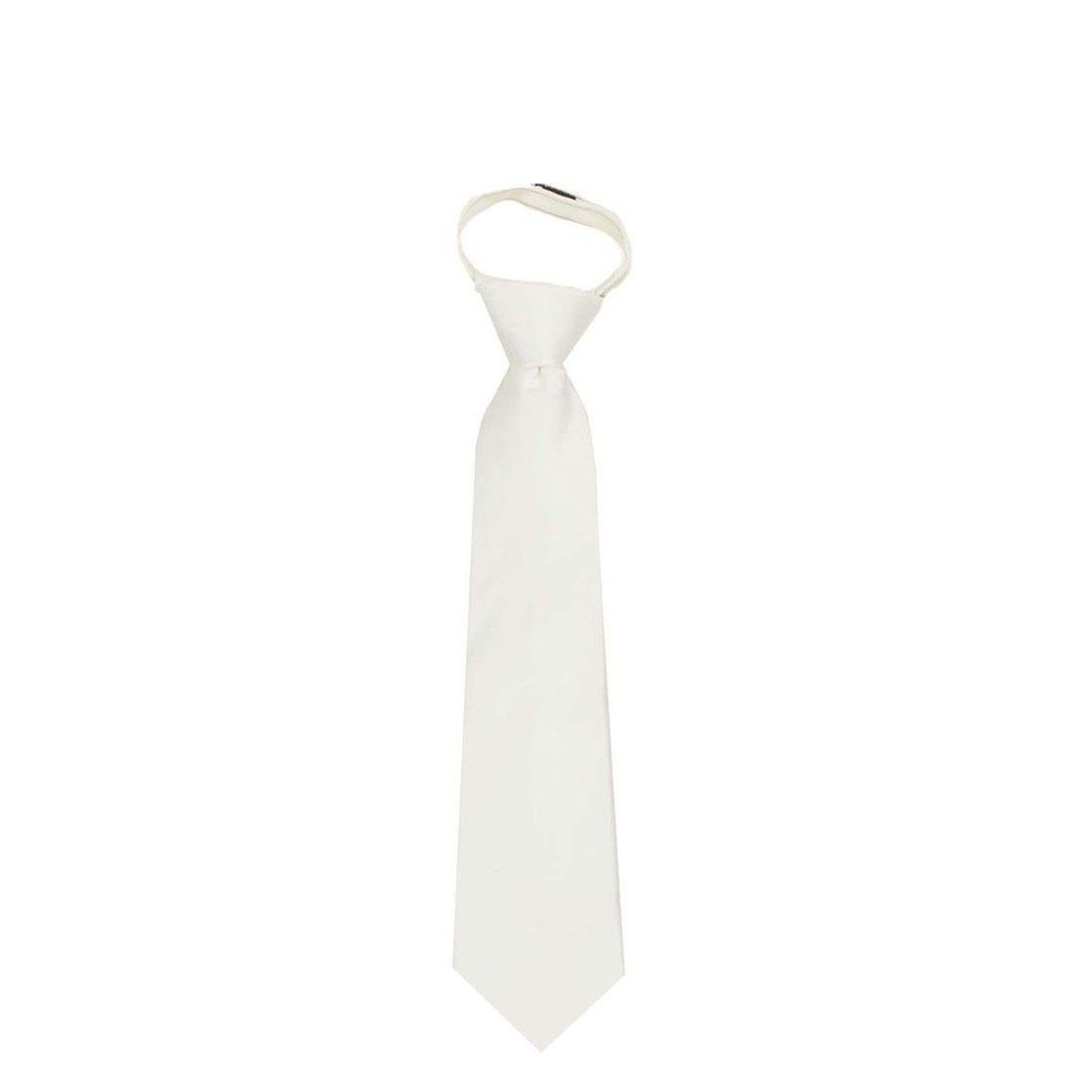 BUYYOURTIES Off- White Infant Boys Necktie with Easy to remove band